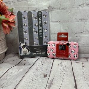 NWT danielle manicure set with carrying case & nail files boston terrier